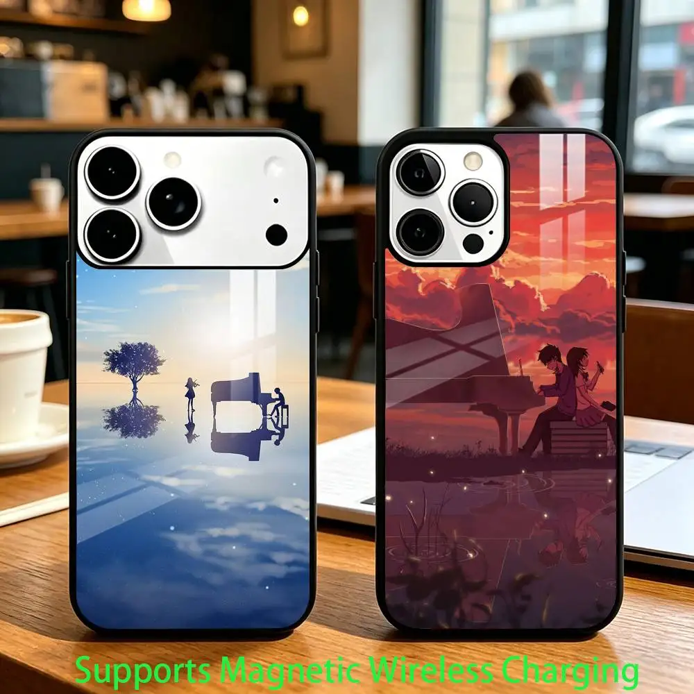 

Anime Your Lie in April Phone Case For iPhone17,16,15,14,13,12,11 Plus,Pro Compatible with magnetic wireless charging