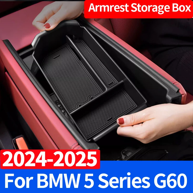 

Car Center Console Armrest Box Organizer Tray Storage Box For BMW 5 Series G60 2024 Interior Accessories