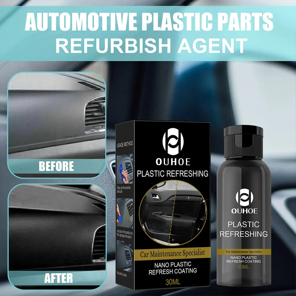 30ML/50ML Plastics Restorer for Car Plastic Refreshing Coating Kit Car Scratch Remover Refurbish Agent for Motorcycle Polishing