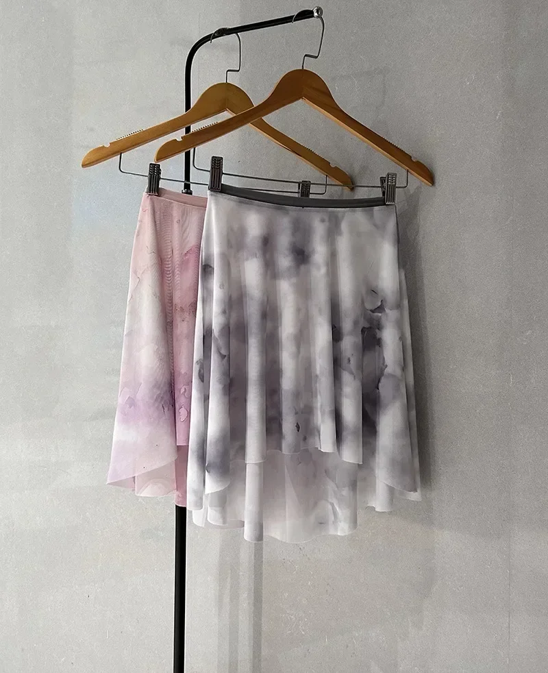 

Ballet Dance Skirt Women High Quality Soft Net Printing Dance Leotard Dress Girl's Dance Practice Long Skirt