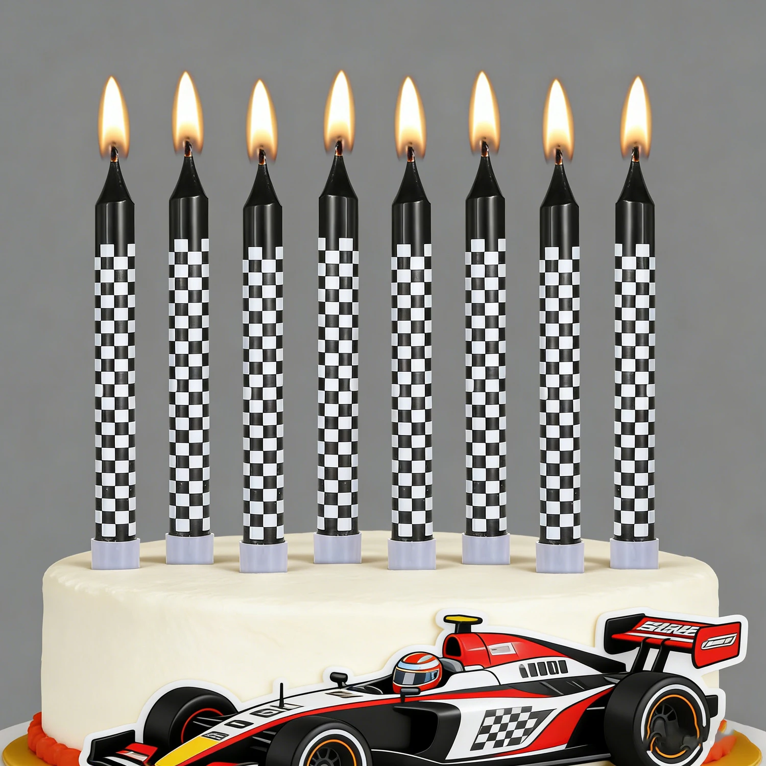 6/12 Velas de Cumpleaños con Temática de Autos de Carreras, Decoración para Cupcakes, para Fiestas de Autos de Carreras, Baby Shower para Niños