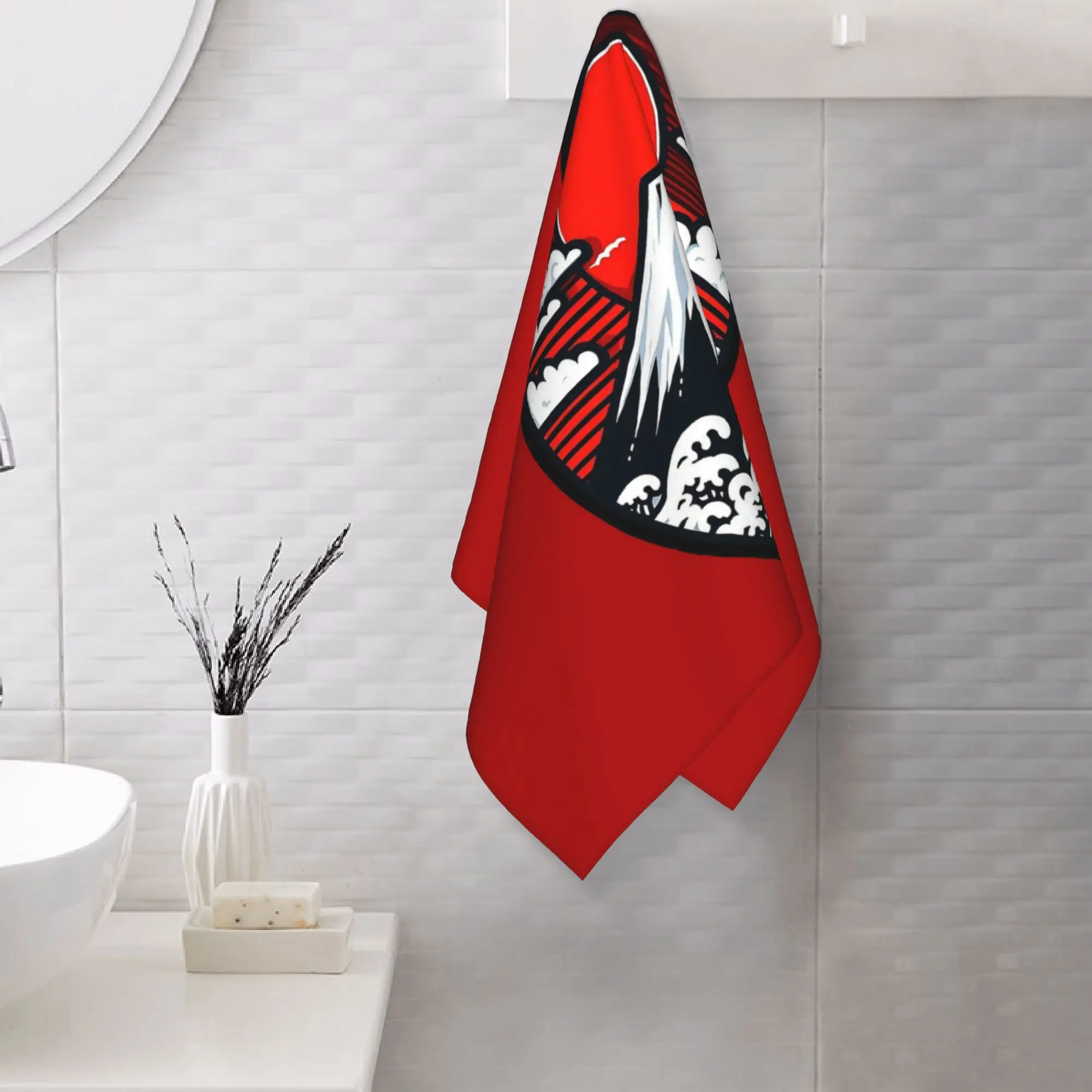 Custom Mount Fuji and The Great Wave off Kanagawa Soft Face Towel Quick Dry Pool Bath Cotton Towels Breathable
