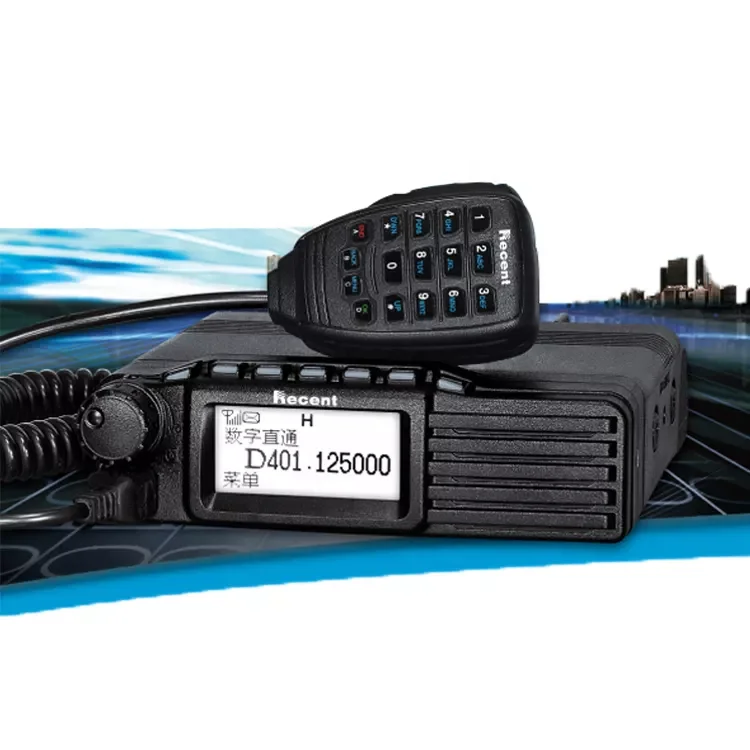 Recent RS-938D +Programming Cable 50W UHF /VHF DMR Digital Mobile Radio Speech Encryption Function Vehicle Radio