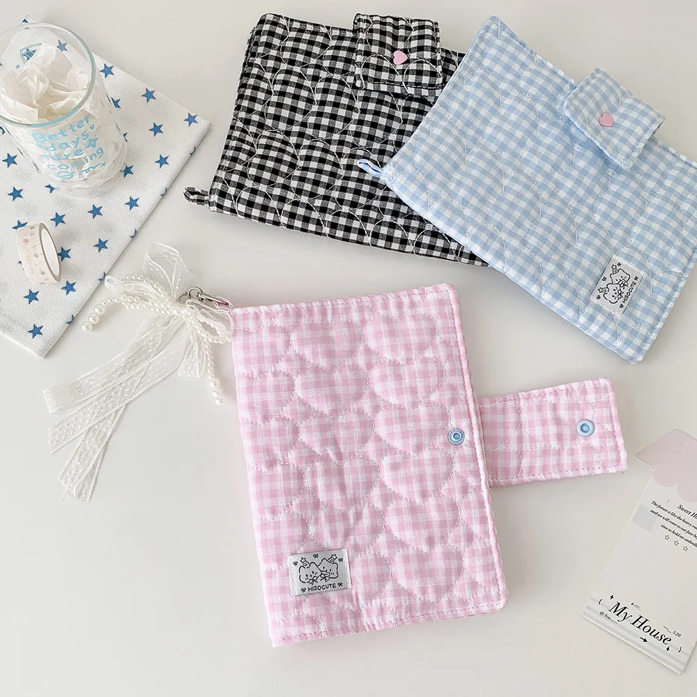 Koreanische Mode Gitter-Liebes-Motiv Abnehmbare Buchhülle Schreibwaren-Aufbewahrung Schutzhülle A5 Pack Buchhülle – Detail 6
