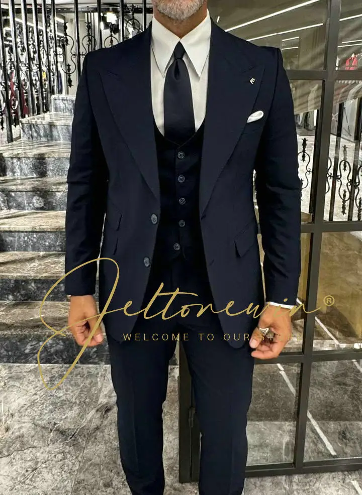 Wedding suit men Dress Slims Men\'s Business suit 3 pieces jacket + Pants + Vest Formal Suit tuxedo groom suit 2024