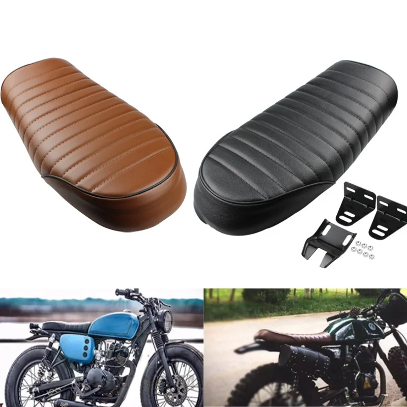 

Universal Motorcycle Seat Modified Waterproof Cushion PU Leather Retro for CG125 125 02 Gsxr600 Z900 Yamaha Honda Monkey