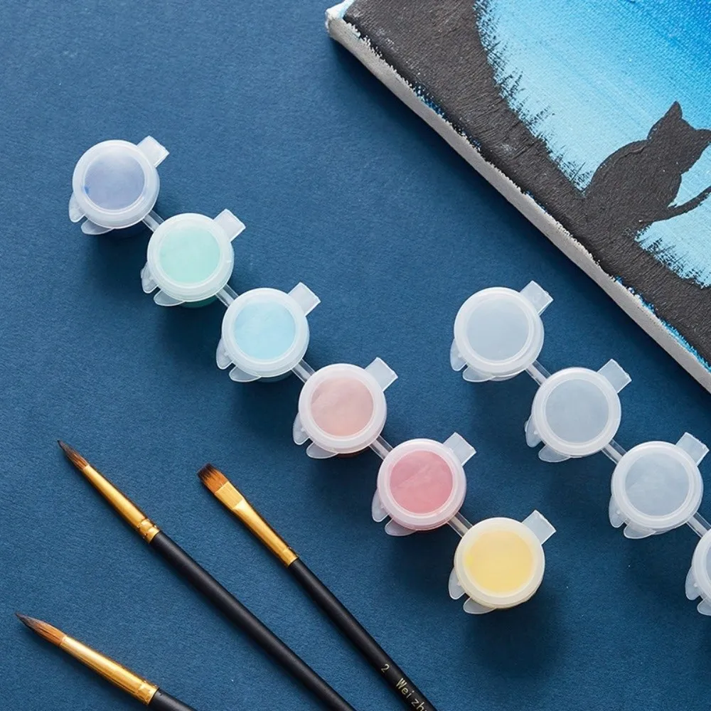 Compact Design Plastic Empty Paint Strip 6/8 Connected Refillable Paint Storage Cups 2ml 3ml 5ml Paint Pots Gouache