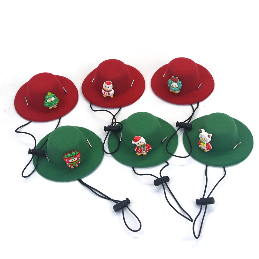 New Cat Pet Adjustable Cute Christmas Hat Non-woven Fabric Pets Comfortable Straps Caps Street Parties Photo Props For Cats Dogs