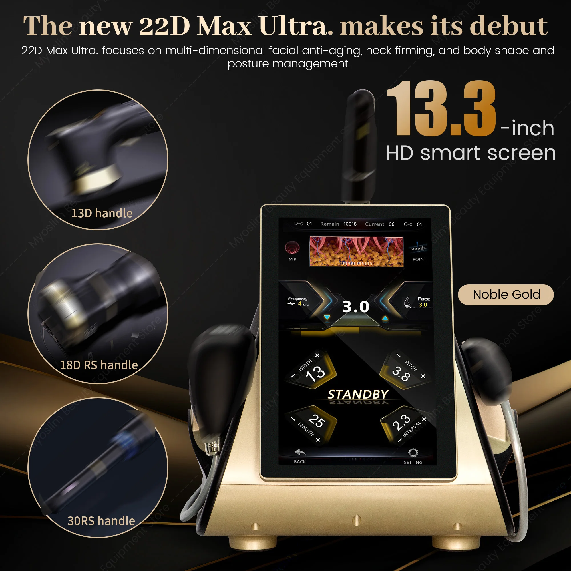 New Professional 3 IN 1 22D Ultra Machine for Face Lifting Skin Rejuvenation Body Contouring