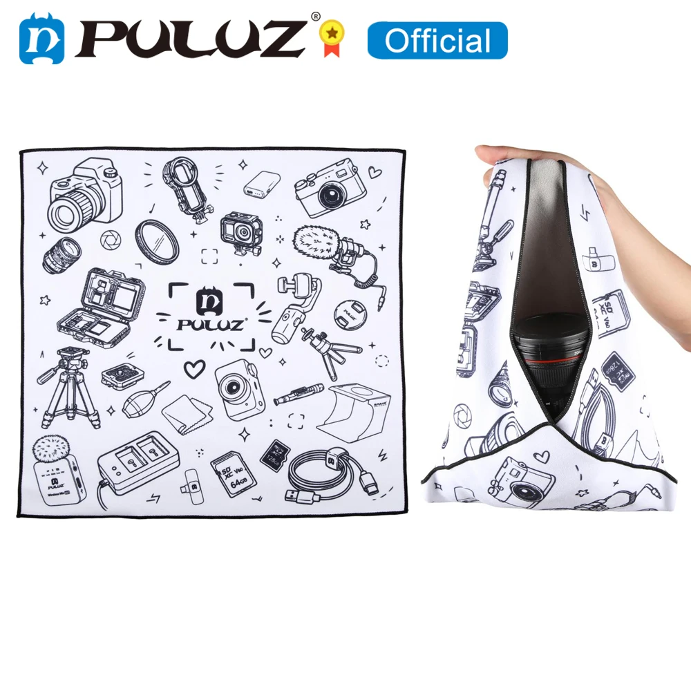 PULUZ 45 X 45cm Camera Wrap Cloth Foldable Microfiber Camera Lens Protective Wrap Magic Self-Adhesive Camera Bag Storage Cloth