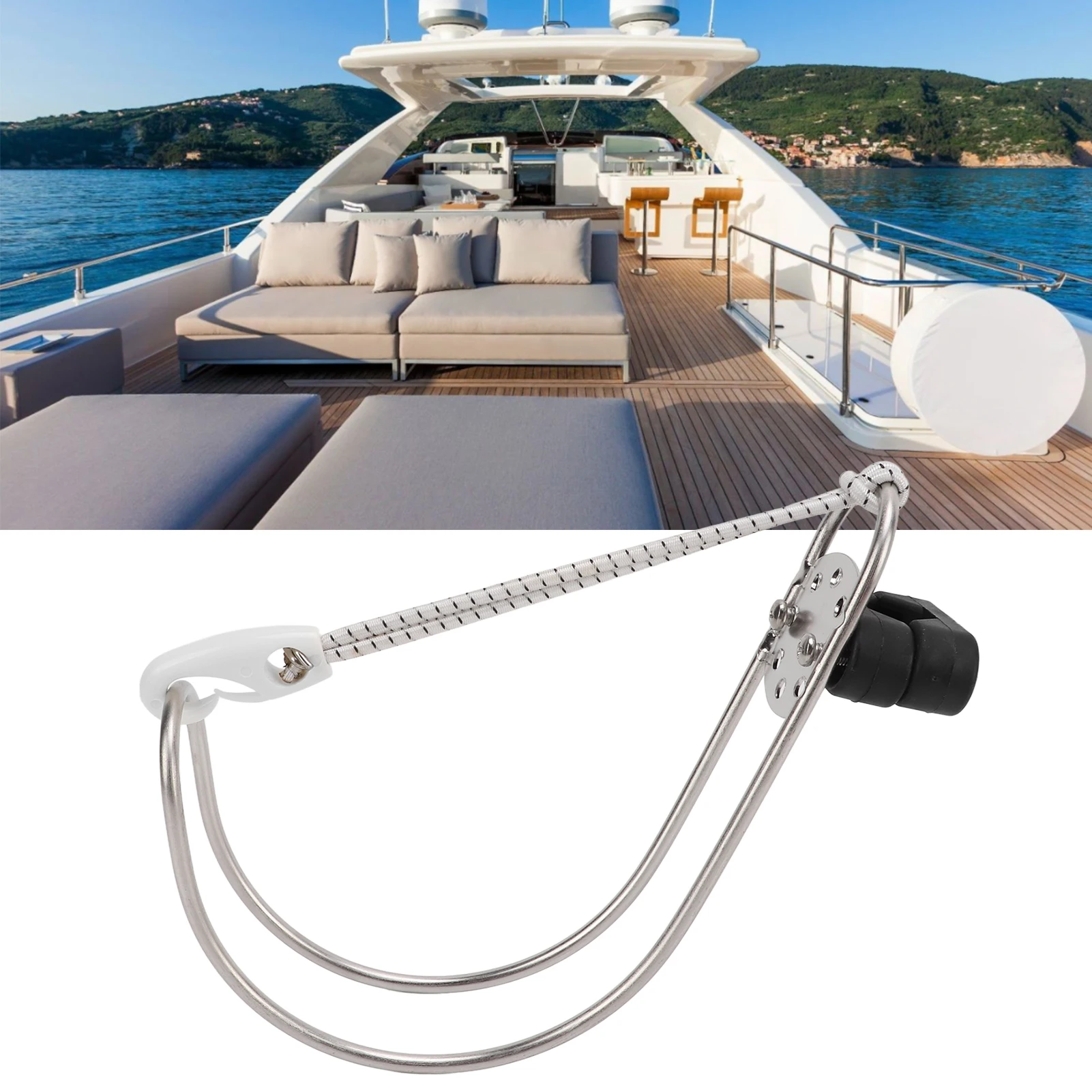 Lifebuoy Horseshoe Holder Any Angle Adjustment Facial Polishing Metallic Life Ring Holder For Boat