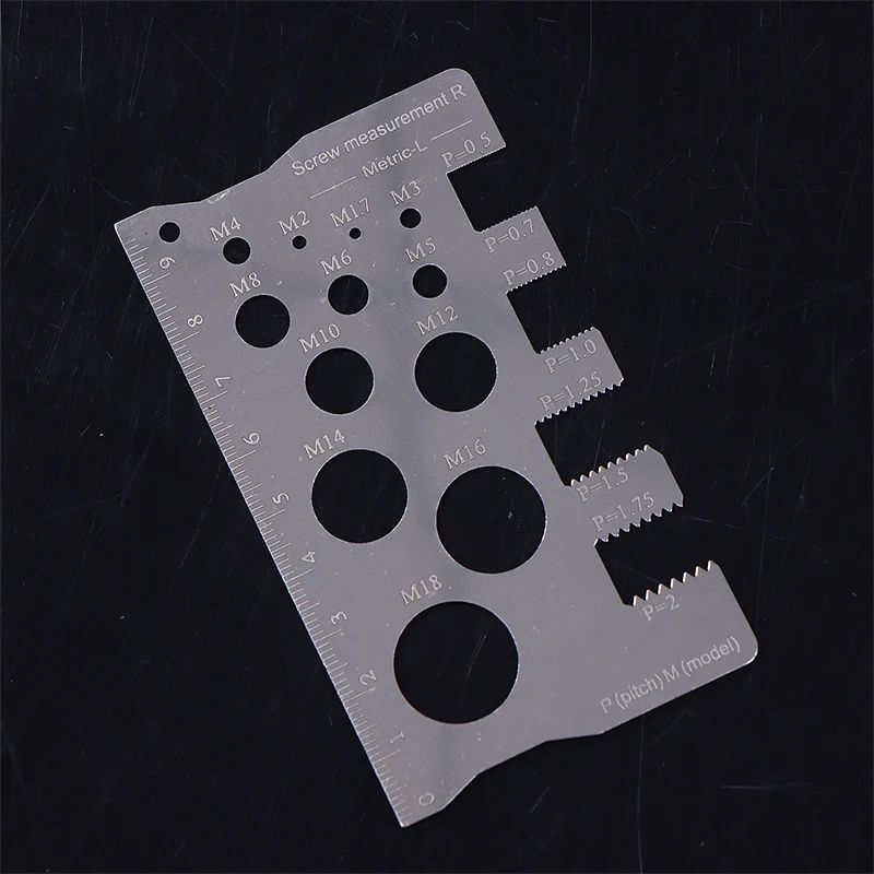 Durabler Righello in acciaio inossidabile Righello di misurazione della vite Misurazione del passo preciso Calibro della filettatura Misurazione della vite Righello di misurazione
