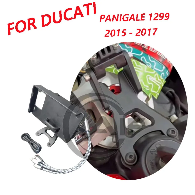 USB mobile phone recorder fixed accessories motorcycle GPS navigation stand For DUCATI PANIGALE 1299 2015-2016-2017