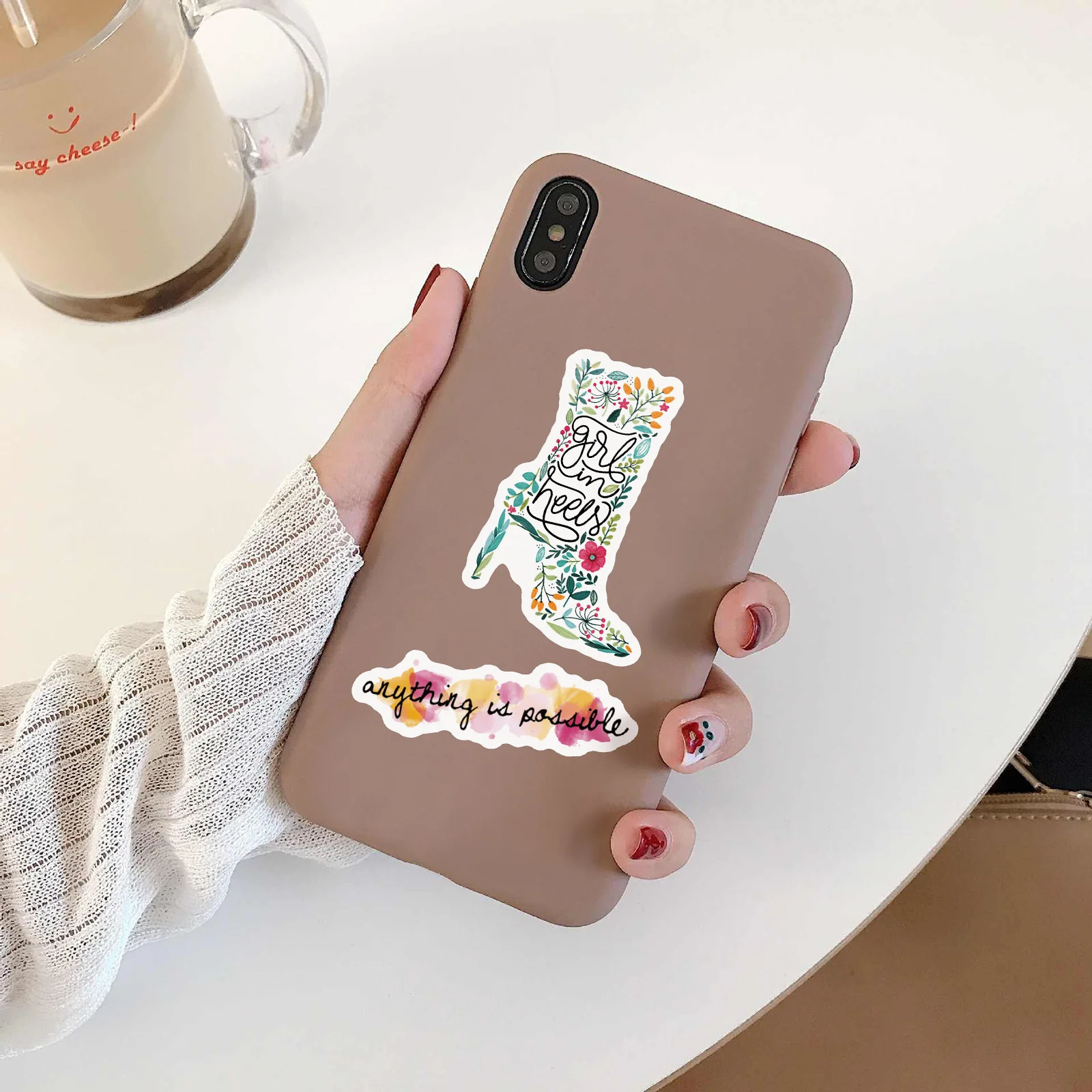 50pcs Inspirational Text Stickers English Slogan Scrapbook Sticker Design Pattern Materials Cute Student Learning Labels