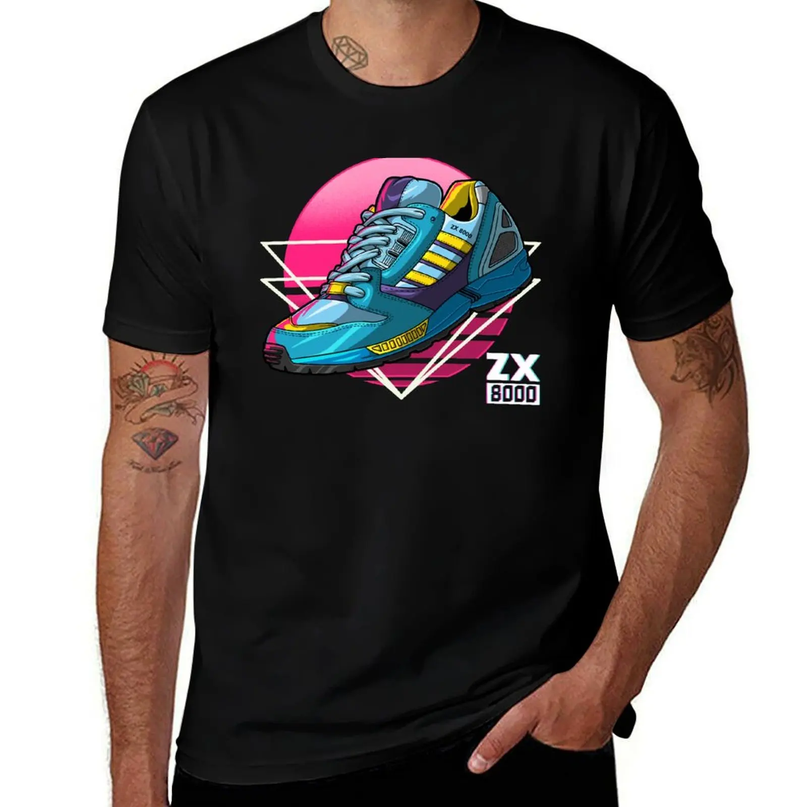 Zx Aqua 8000 zapatilla estilo de vida ninetees Retro Runner Torsion camiseta camisetas de aduana ropa estética Camiseta de algodón para hombre