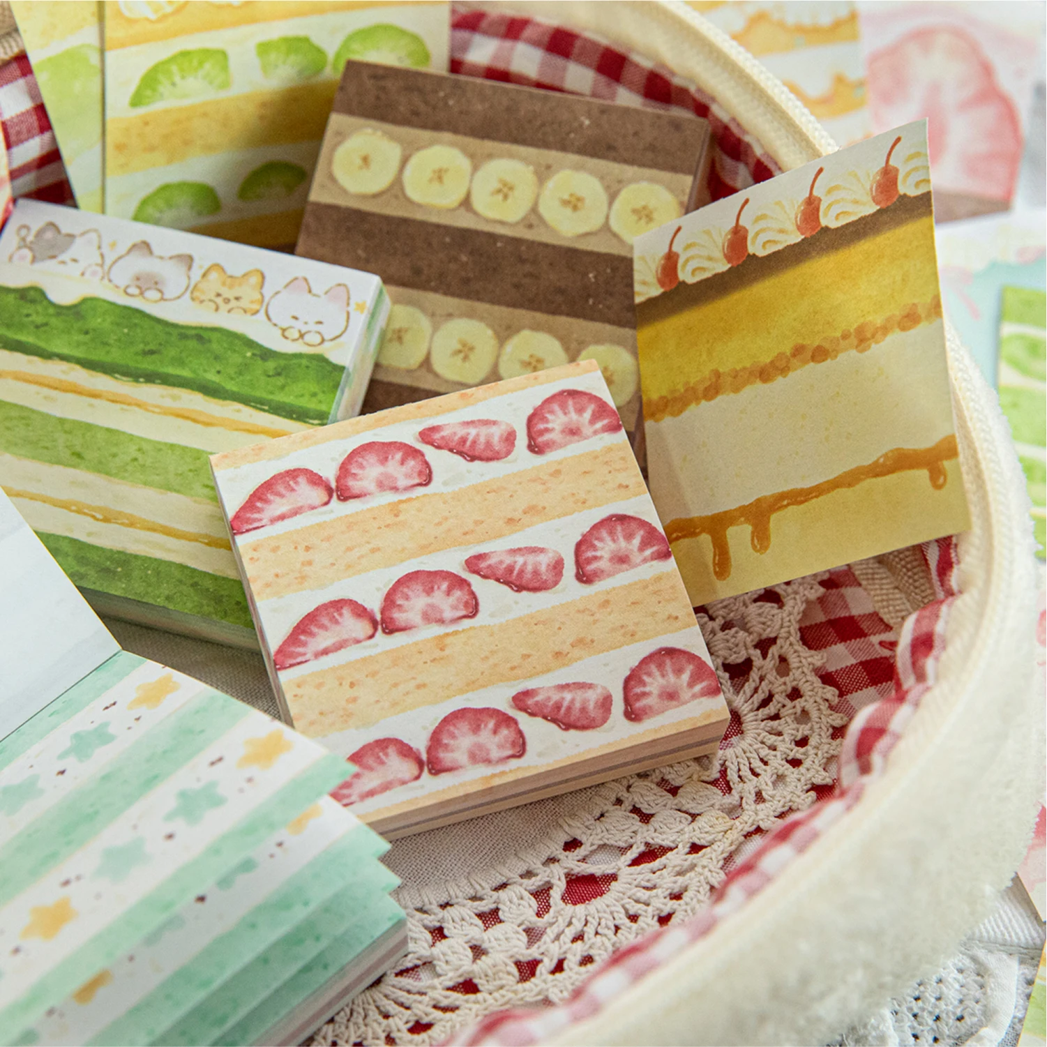 50pcs/pack Kawaii Fruit theme Cute hand drawn mini  Message paper Scrapbook  School Office Supplies