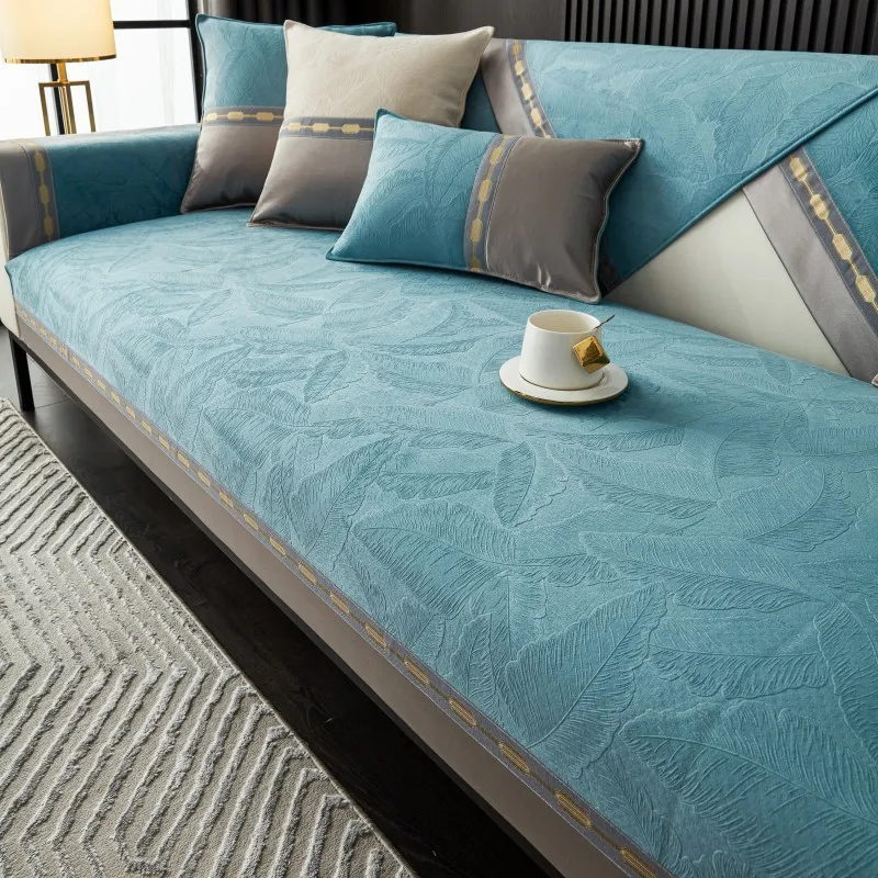 Scratch Sofa Cover Towel Solid Color Non-slip Sofa Backrest Cover Towel Universal New Chenille Sofa Cushion Anti-cat