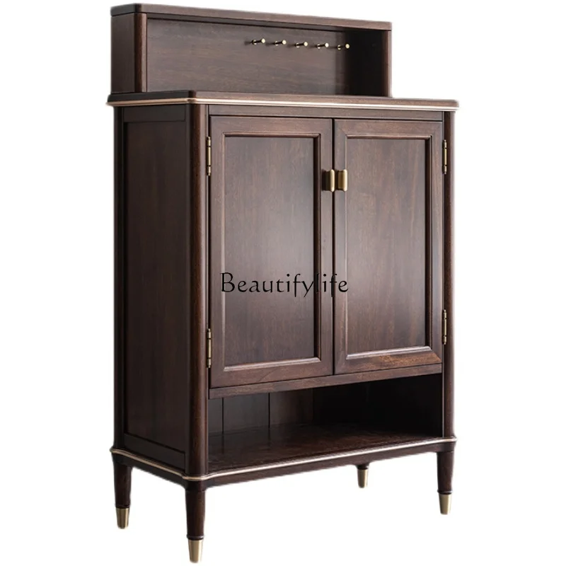 

All solid wood American light luxury porch cabinet household foyer partition