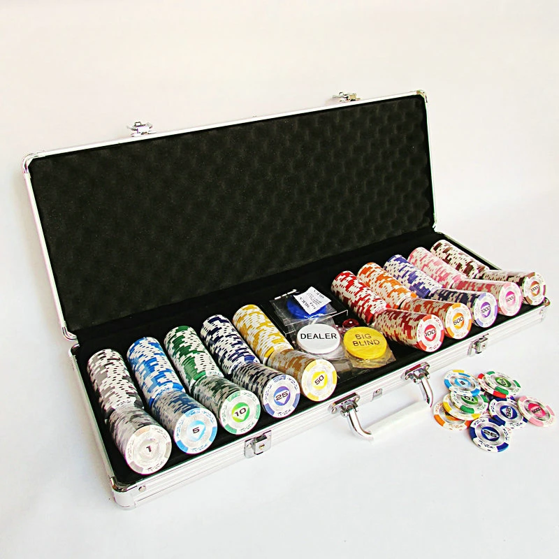 500 pieces of 14g wheat ear Texas poker chip set, clay baccarat chips, entertainment activity professional code coins