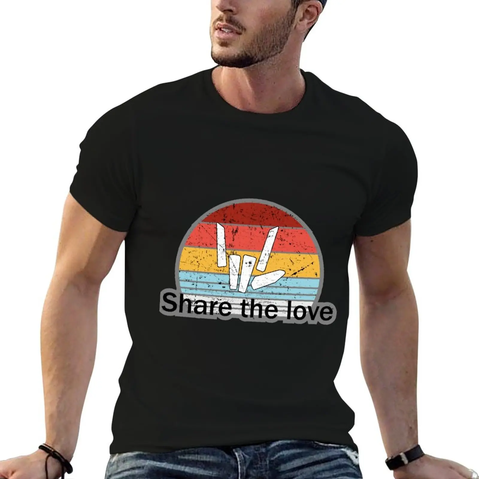Share the Love Old Retro Vintage Style T-Shirt shirts graphic summer top mens t shirts casual stylish