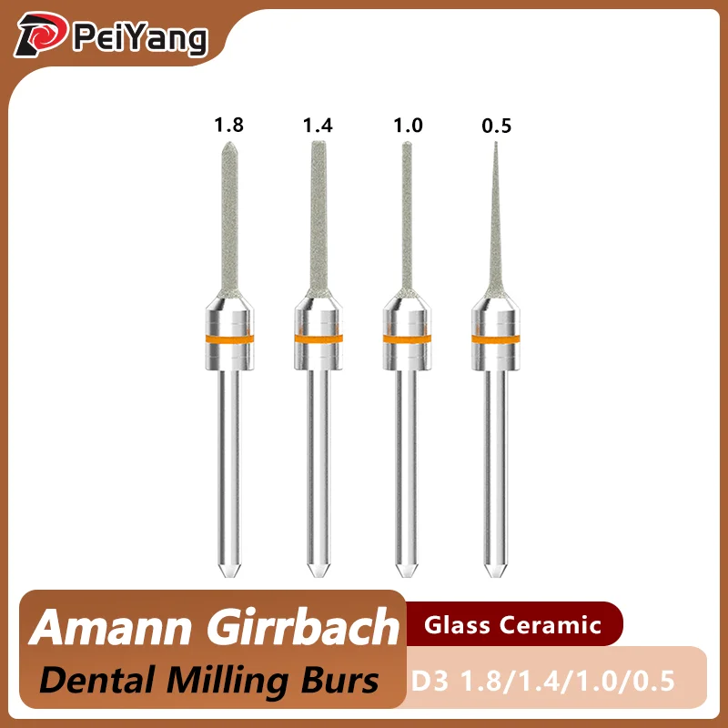 Amann Girrbach Dental Milling Burs for Glass Ceramic Lithium Dicilicate D3 CAD/CAM Cutter Grinding Tools milling bur cvd dc burs