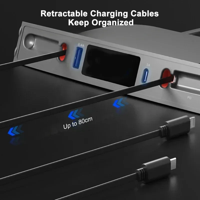 Stasiun Dok untuk Aksesori Tesla Model 3 Y Pengisi Daya Cepat 27W Hub USB Ekstensi Konsol Tengah Sensor Pintar 2021-2023