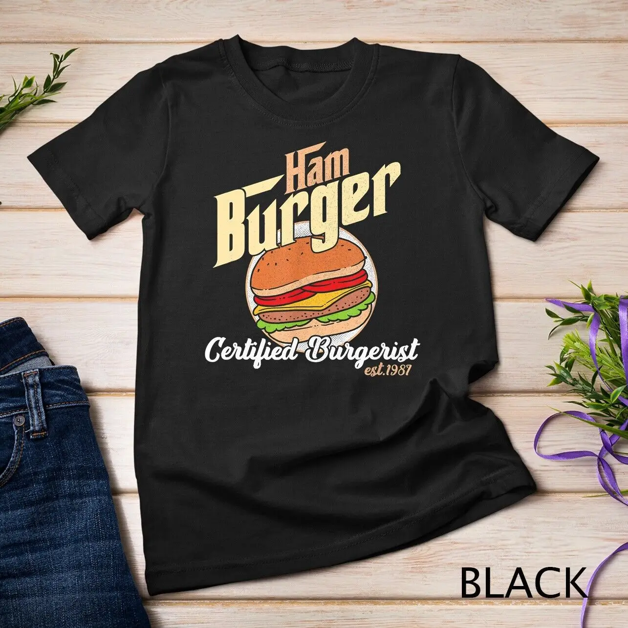 

Hamburger Certified Burgerist Burger Fastfood Lover Unisex T-shirt