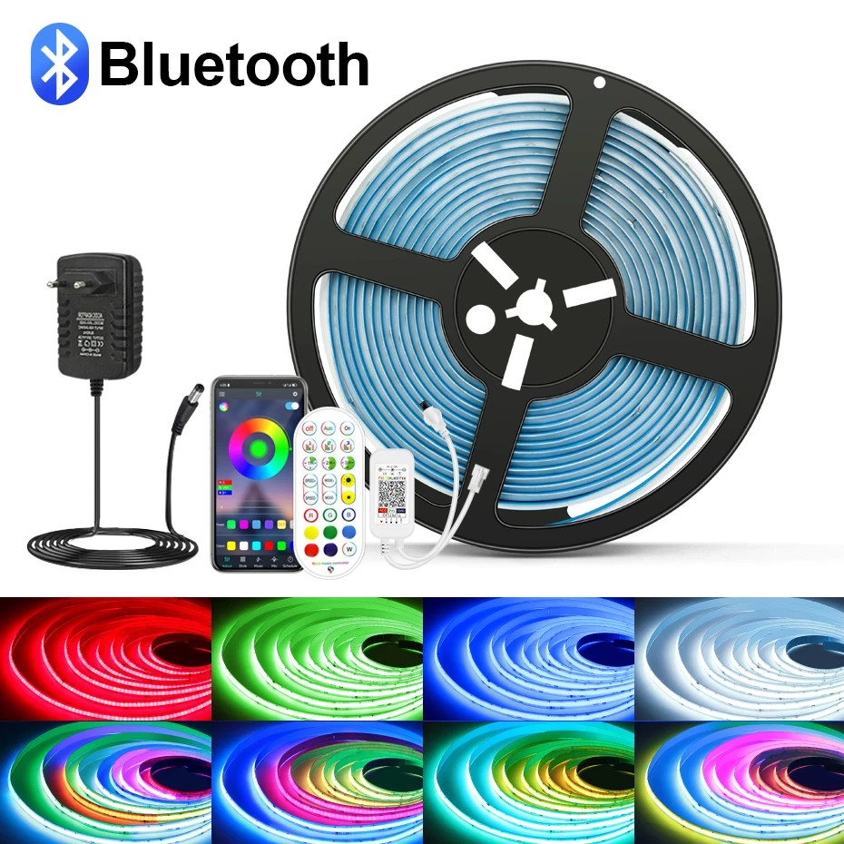 

RGBIC 24V COB LED Strip Light 720LEDs/m EU AU US UK Remote/Bluetooth/WiFi RGB LED Tape Lighting For Room Party Gaming Decoration