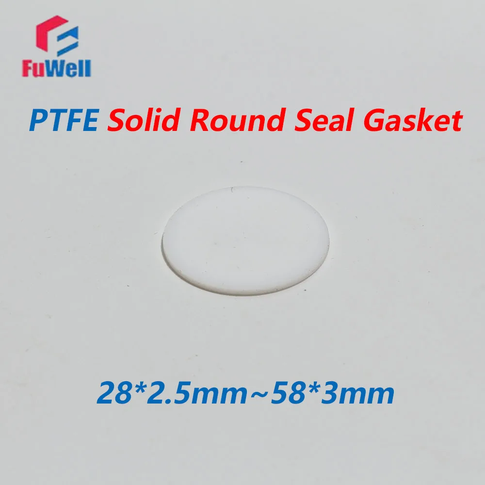 

Fuwell 15 шт. твердые круглые уплотнительные прокладки из ПТФЭ, белые политетрафторэтиленовые прокладки, обработка материалов, толщина 2,5/3 мм