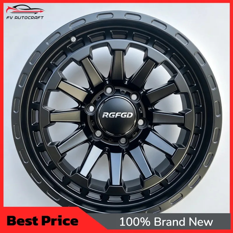 【2026】Simulated Beadlock Multi Spoke Forged Wheel Matte Black 15-246Inch 4x4 SUV Alloy Rim Y004
