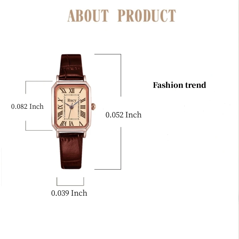 

RSCY watch women's niche design light luxury retro belt small dial student lady small square watch