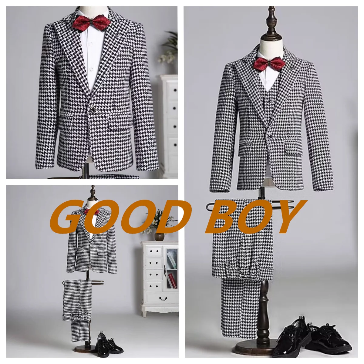 

Boy's multicolor wedding suit birthday party boys' suit host piano performance dinner show performance ceremony outfit set