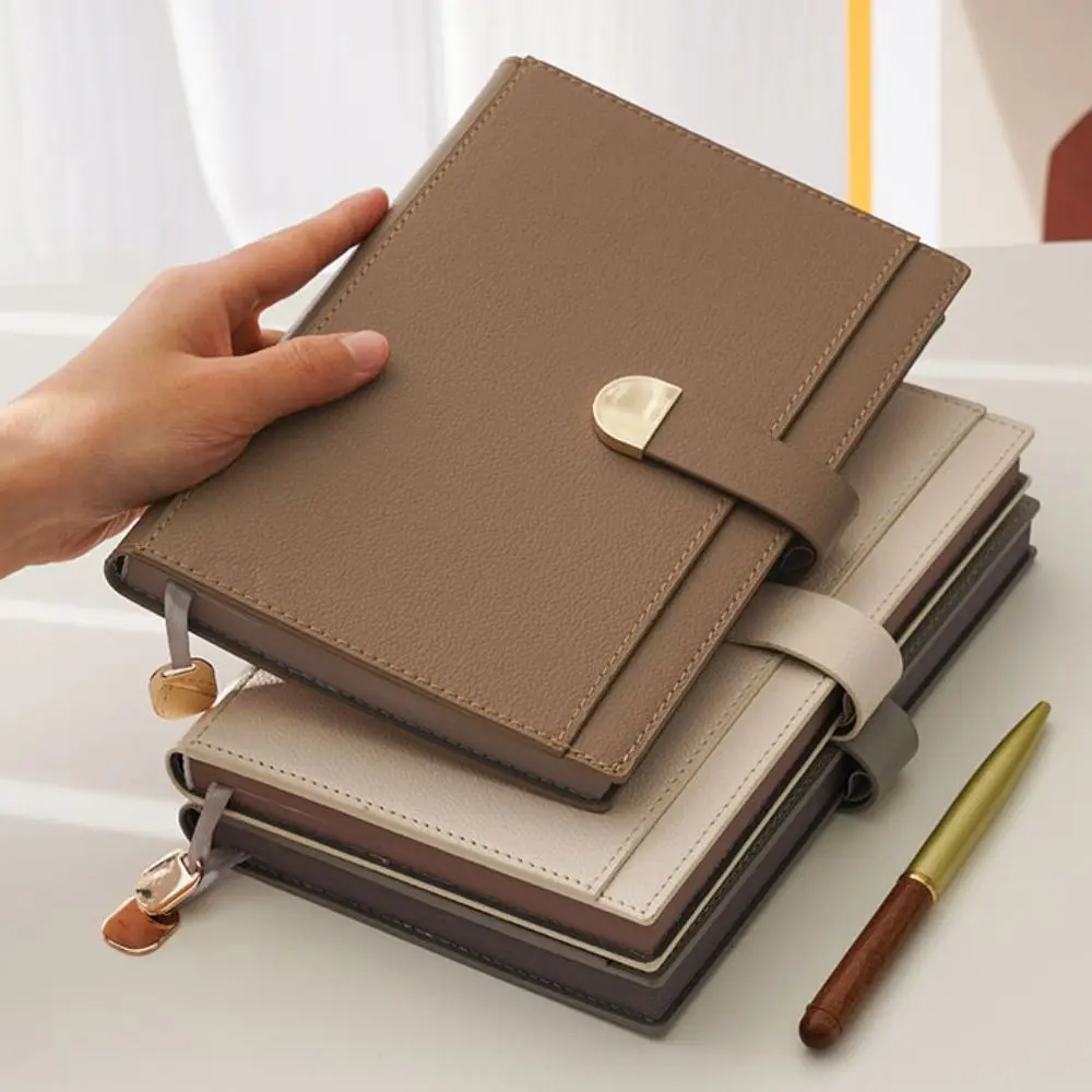 

Stationery A5 Diary Notebook Magnetic Buckle 200 Pages Meeting Notebook Thicken PU Leather Daily Planner School