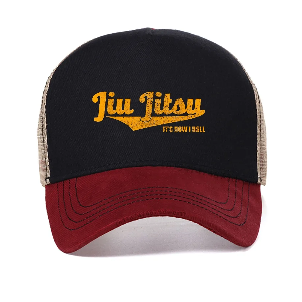 

Jiu Jitsu It's How I Roll letter print mesh baseball cap outoor casual adjustable Breathable sun hats summer Snapback hats