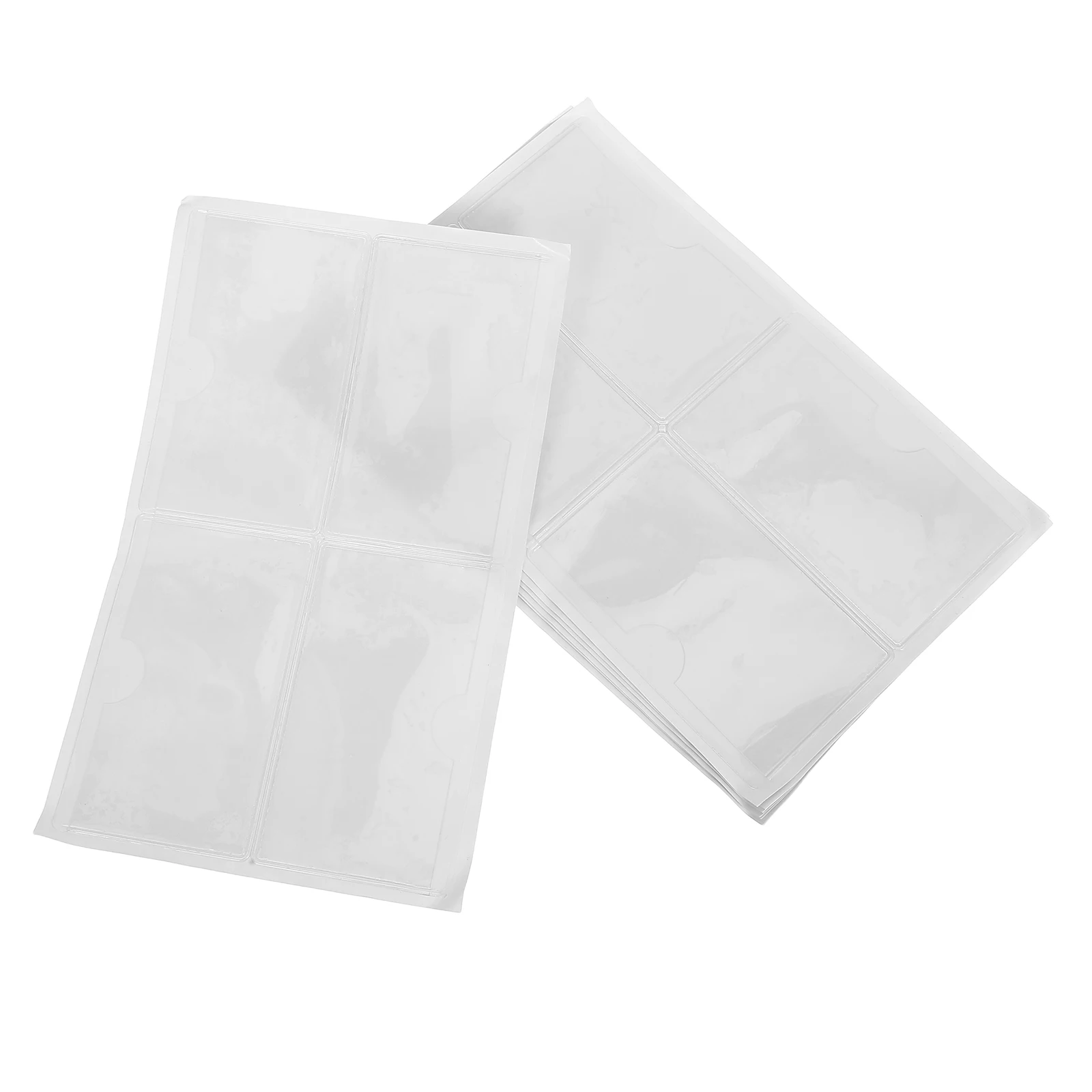 

40pcs Self Adhesive Label Clip Clear Plastic Protector Badge Sleeve Transparent Card Holder Office