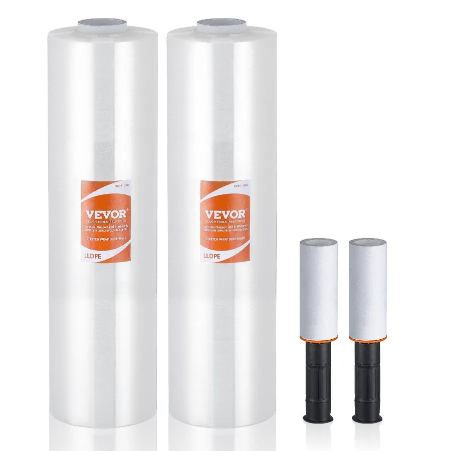 

Stretch Film 15 inches x 1200 feet 2 Pack 80 Gauge Industrial Strength Clear Durable Stretch Wrap Roll Heavy Duty Shrink Film