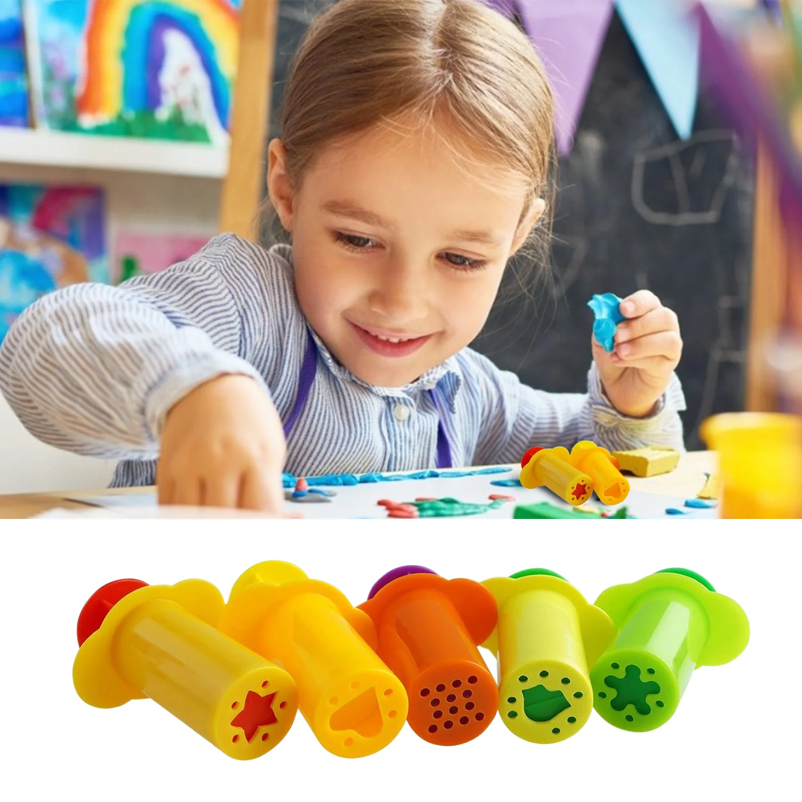 Color Clay DIY Toys For Children Squeeze Syringe Set Children\'s Parent-child Interaction Play House Color Play Dough Model Toys