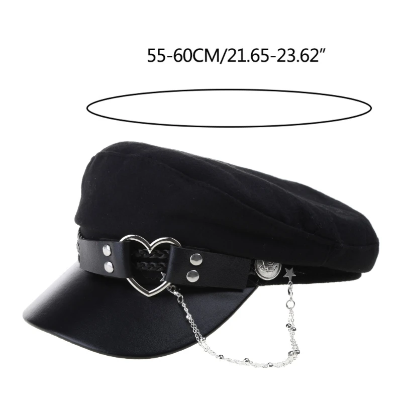 Cappello berretto stile Lolita per donna cappello jolly ragazze cappello a tesa larga berretto in feltro di lana cappellino per ragazze Y2K cappello con nappe copricapo per adulti