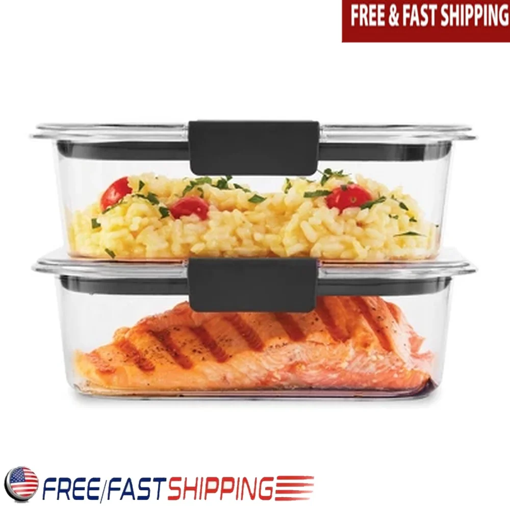 

BPA Free Food Storage Containers 3.2 Cup 2 Pack Microwave Safe Freezer Safe Stain Resistant Stackable with Vented Lids