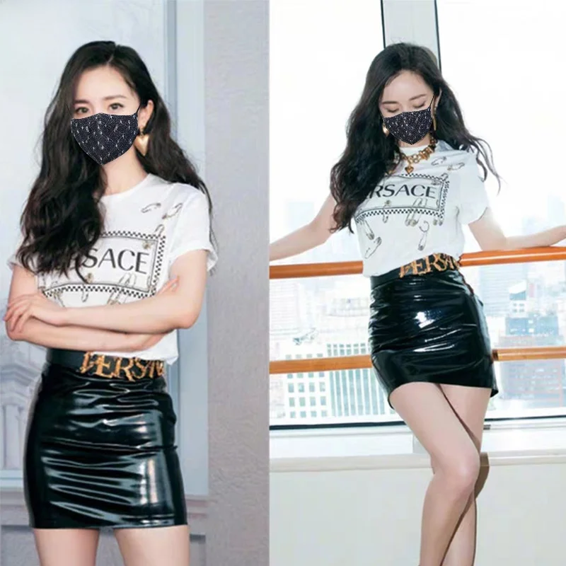 

Кожаная юбка с высокой талией для похудения, сексуальная короткая юбка, яркие кожаные юбки, облегающие юбки, универсальные юбки на осень-зиму