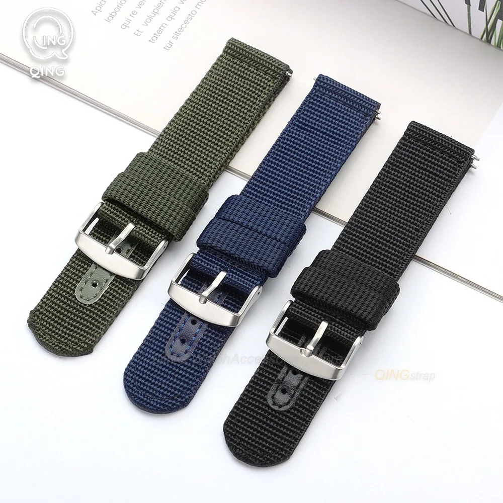 18mm 20mm 22mm 24mm Universal Quick Release Nylon Straps for Samsung Watch galaxy4/5/6/7 40mm 44 Bracelet for Huawei Watch Bands