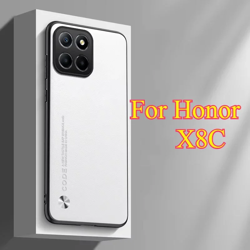 아너 X8C X8 C 플레인 PU 가죽 무광 케이스, 아너 X9C 스마트 X7C 실리콘 초슬림 소프트 프레임 충격 방지 범퍼 커버