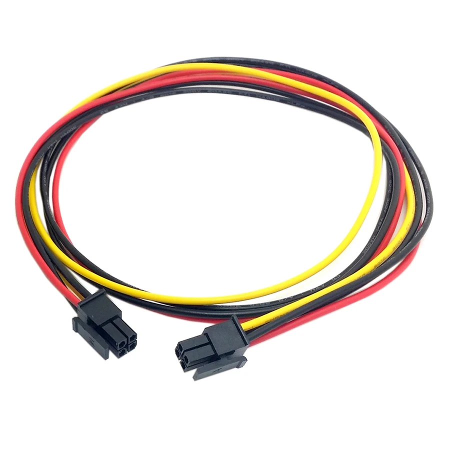 ATX Mini 4 pinos Molex Micro Fit Conector 4 pinos macho para macho cabo de alimentação 60 cm 2 pés