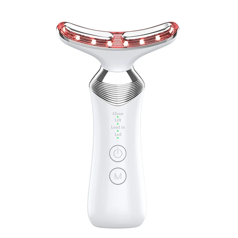 Home Use Women Neck Skin Beauty Care Device Neck Lines Weaken and Remove Handle Machine Micro-Current EMS Heating Spa Massager