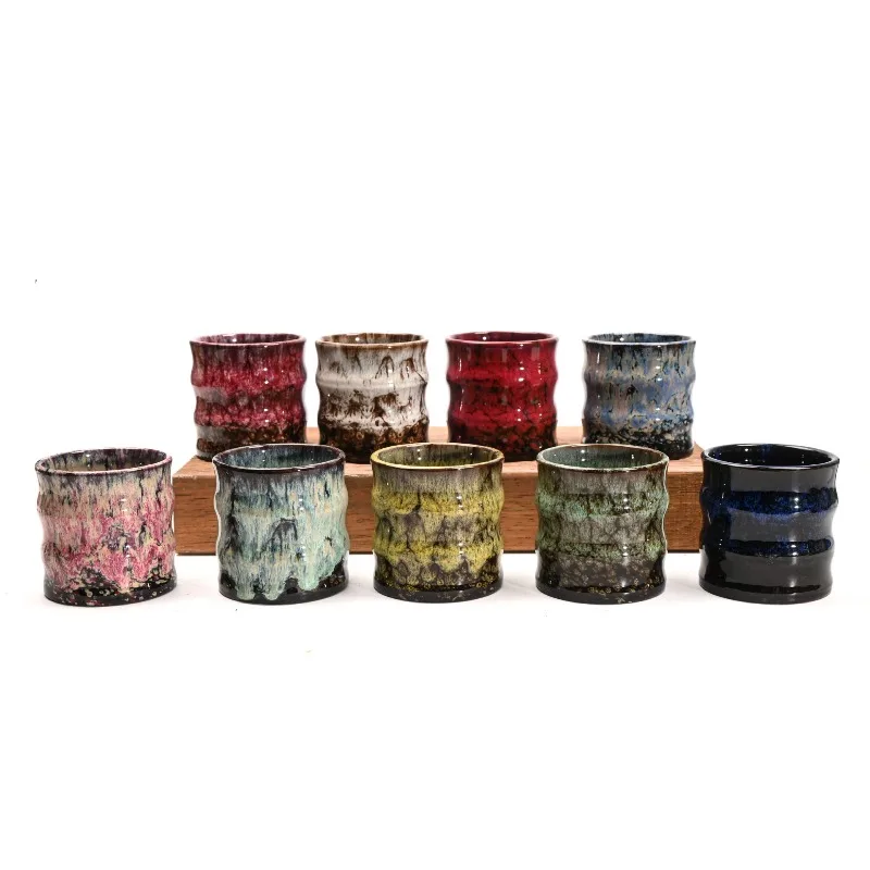 Bamboo Joint Ceramic Tasting Cup 115ml Vintage Middle East Glaze Mug Decorative Water Cup Home Office Espresso and Tea Drinking
