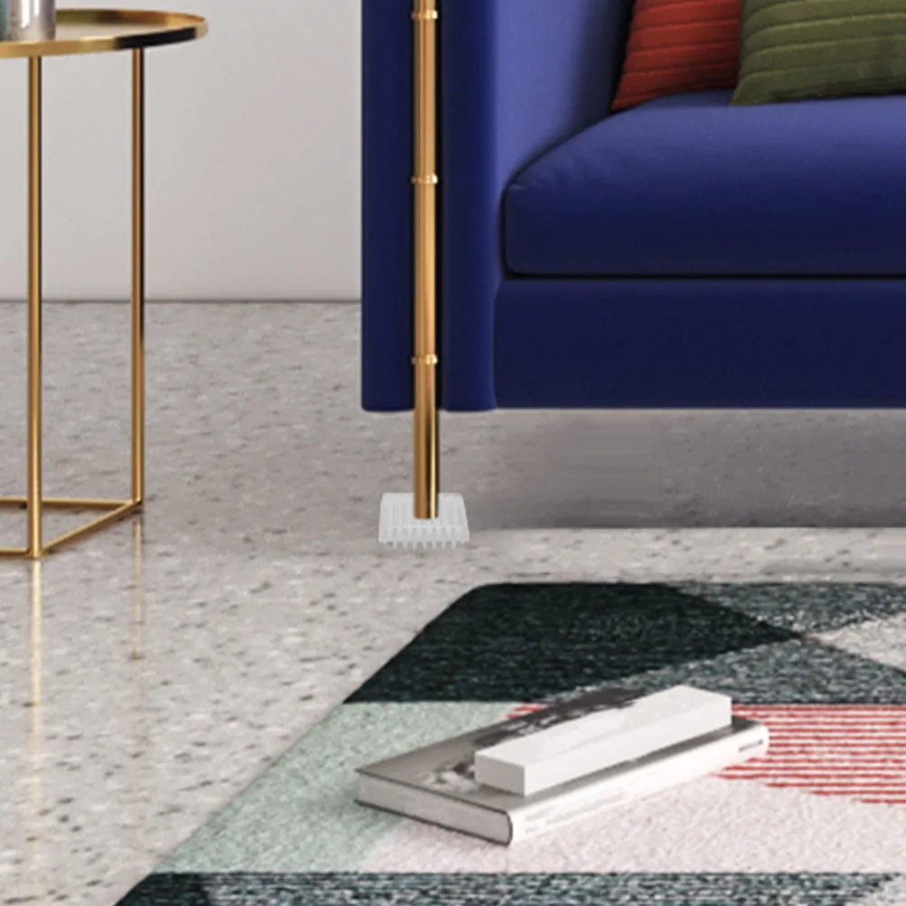 

6Pcs Clear Square Furniture Pads Anti-Slip Carpet Protectors Spiked Design Transparent Foot Cups for Chairs Sofas Tables