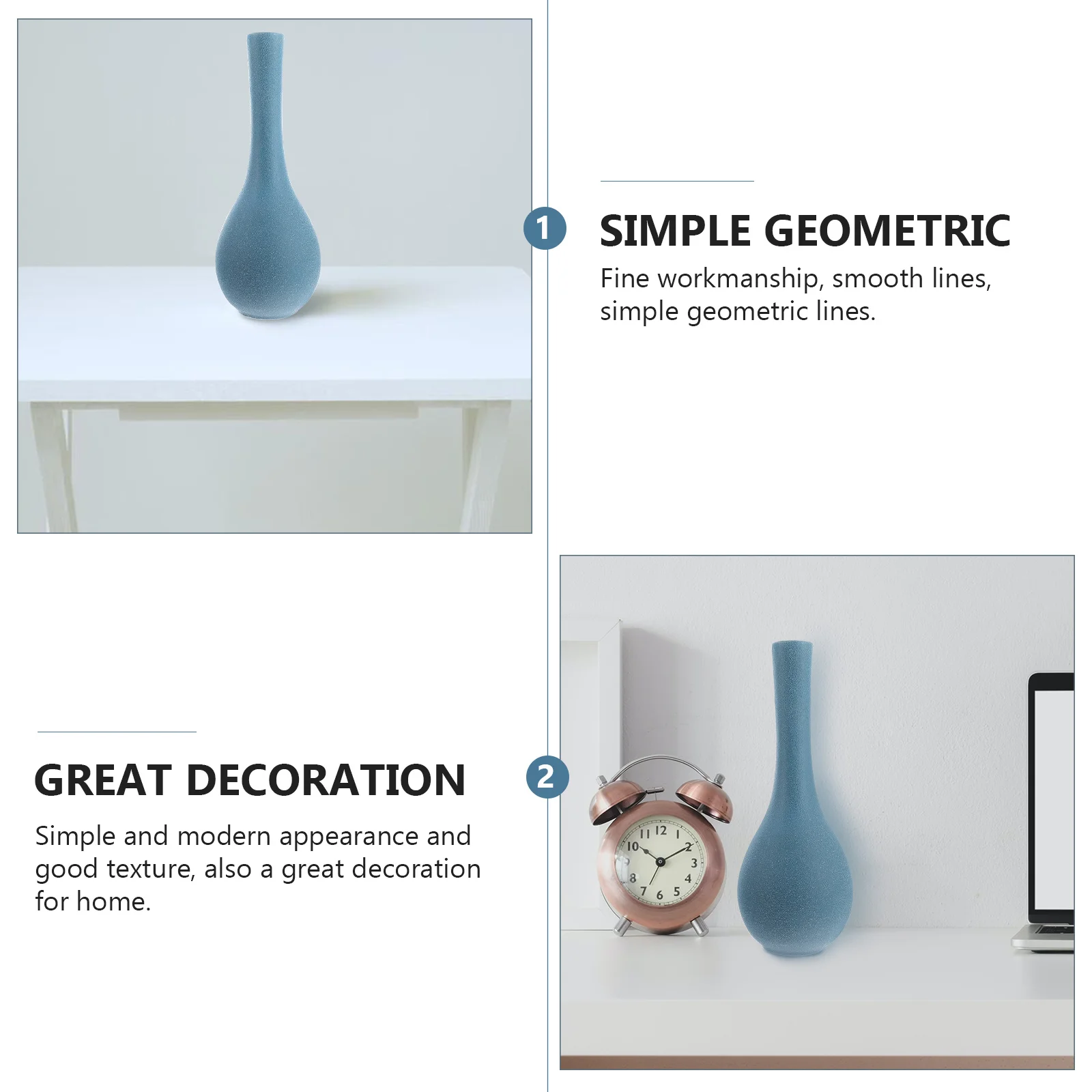 

1Pcs Ceramic Flower Vase Narrow Opening Blue Flower Arrangement Pot Hydroponic Home Decor Simple Style Vase Hydroponic Ornament