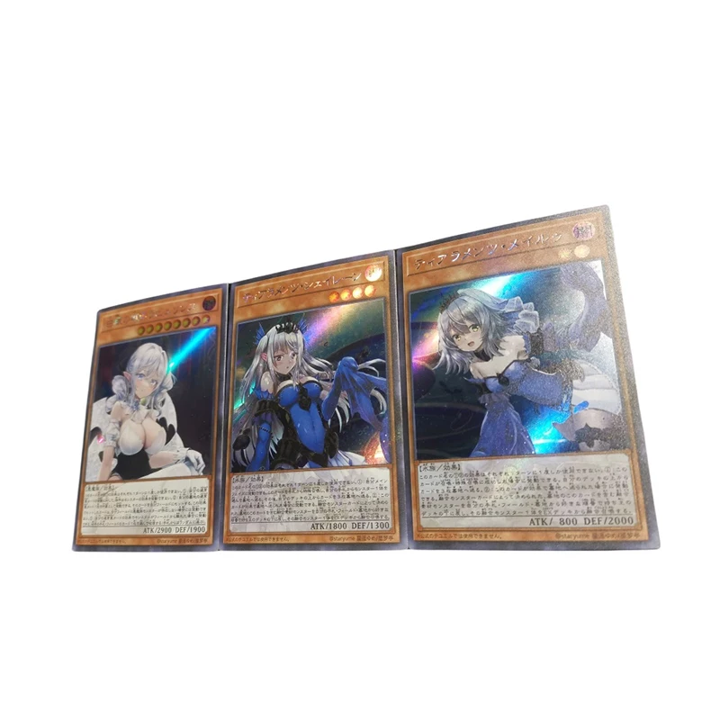 Diy Homemade Yu-Gi-Oh Lovely Labyrinth of The Silver Castle Anime Bronzing Collection Flash Card Cartoon Toy Card Christmas Gift