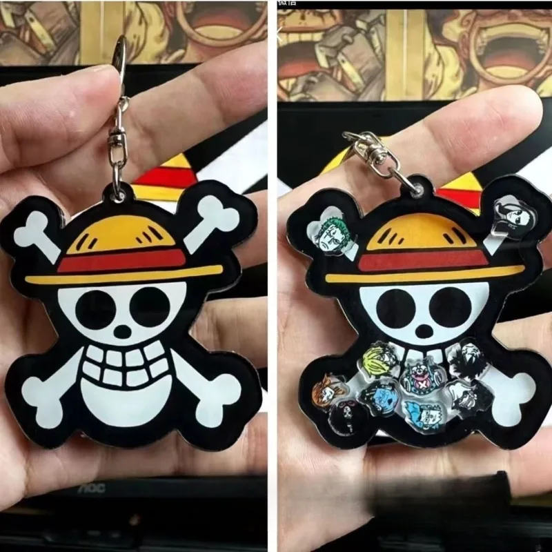 

New One Piece Cute Keychain Zoro Sanji Anime Action Figures Acrylic Toy Key Schoolbag Pendant Decoration Children Birthday Gifts