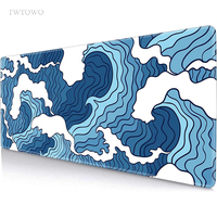 Blue Waves Mouse Pad Gamer XL Custom Large New Mousepad XXL Desk Mats Office Carpet Natural Rubber Soft Laptop Mouse Mats